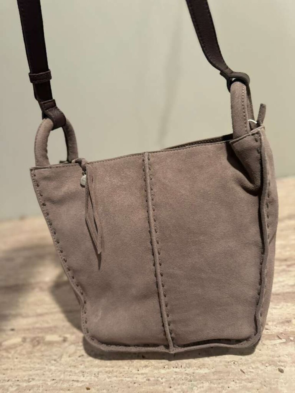 Authentic New Los Feliz Crossbody Grey Suede